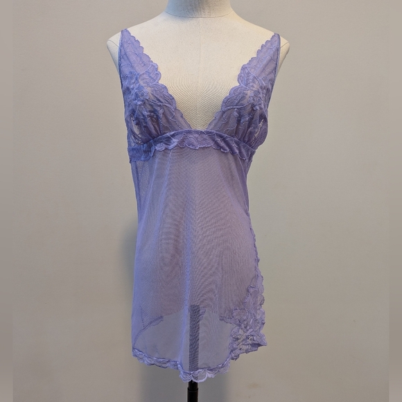 Victoria's Secret Other - Vintage Y2K Victoria's Secret Sheer Lavender Slip Dress Lingerie
